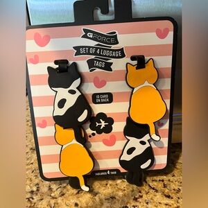 G/FORE Cat Luggage Tags - Black and Orange Set